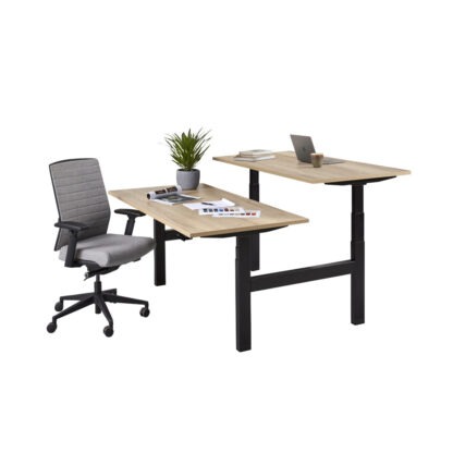Bench bureau zit/sta (elektrisch), kleur blad naar keuze, kleur onderstel naar keuze, afmeting naar keuze, nieuw - (incl. 2 memory displays)