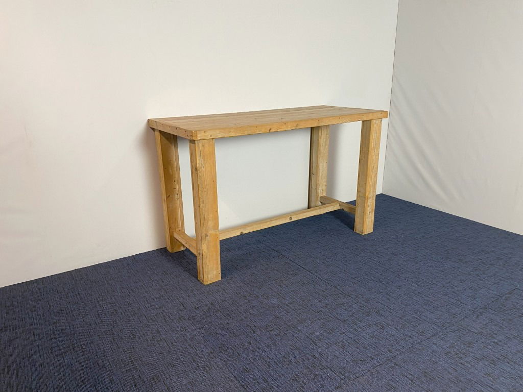 Hoge vergadertafel, donker eiken, 180 x 80 cm. - Afbeelding 2