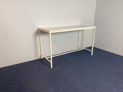 Hoge vergadertafel, wit blad, wit frame, 180 x 80 cm. - Afbeelding 2