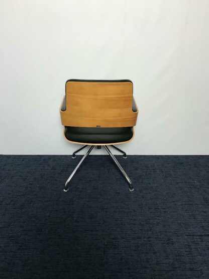 Thonet S843 vergaderstoel, design, zwart leder, chroom - Afbeelding 5