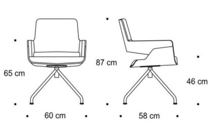 Thonet S843 vergaderstoel, design, zwart leder, chroom - Afbeelding 6