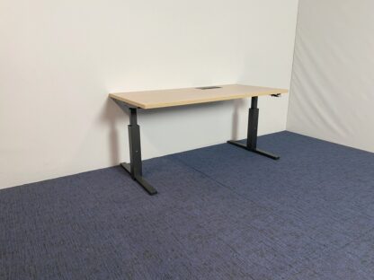 Bureau Gispen (slinger), eiken blad, zwart onderstel, 160 x 80 cm. - Afbeelding 3