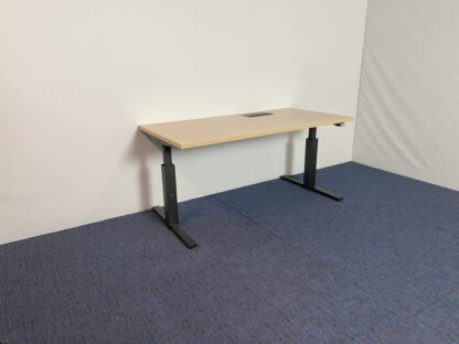 Bureau Gispen (slinger), eiken blad, zwart onderstel, 160 x 80 cm. - Afbeelding 4