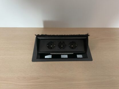Bureau Gispen (slinger), eiken blad, zwart onderstel, 160 x 80 cm. - Afbeelding 6