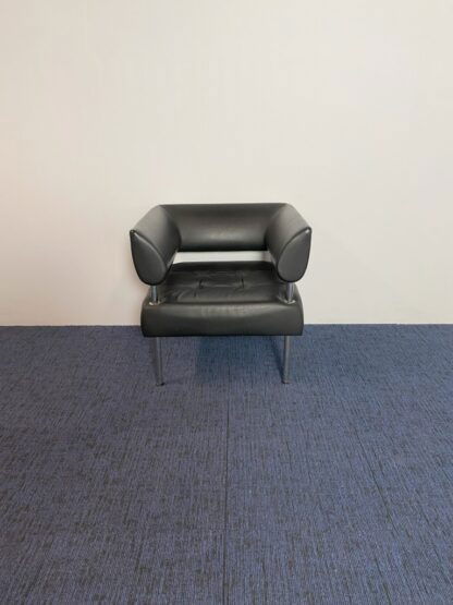 Fauteuil Sitland Business Class, zwart leder, chroom frame - Afbeelding 2