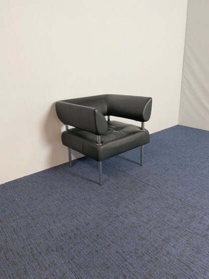 Fauteuil Sitland Business Class, zwart leder, chroom frame - Afbeelding 4