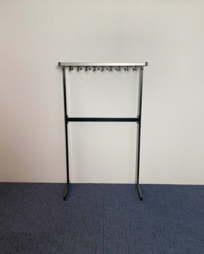 Garderoberek, zwart/aluminium, H 170 x B 100 x D 35 cm. - Afbeelding 2