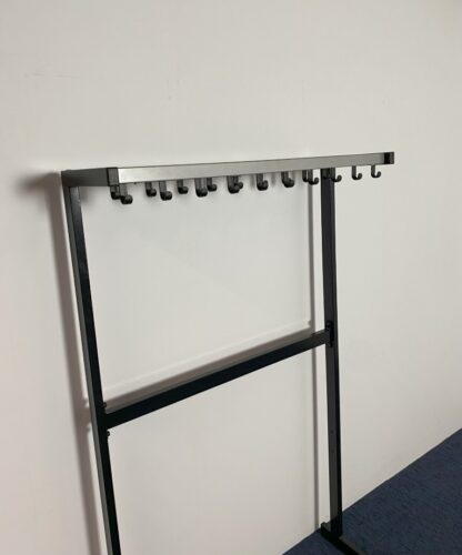 Garderoberek, zwart/aluminium, H 170 x B 100 x D 35 cm. - Afbeelding 3