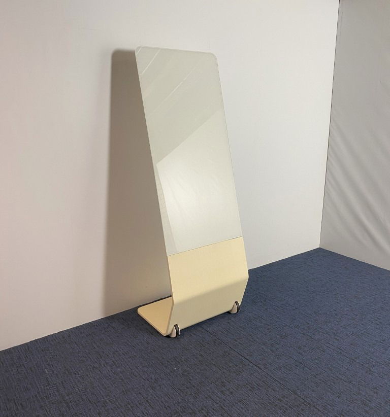 Glazen whiteboard Abstracta Sense, wit/ahorn