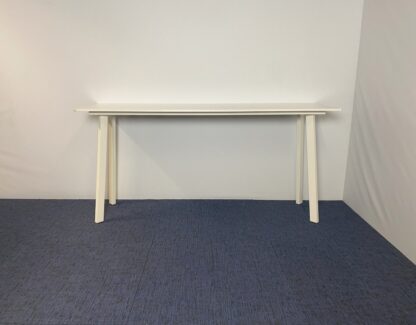 Hoge vergadertafel Gispen TM, wit blad, wit frame, 230 x 70 cm. - Afbeelding 4
