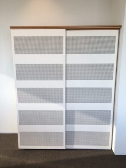 Schuifdeurkast Aspa K1 (akoestisch), wit/crème, 200 x 160 x 53 cm. - Afbeelding 2