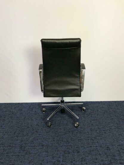 Bureaustoel Kusch & Co, zwart leer, chroom voetkruis - Afbeelding 4