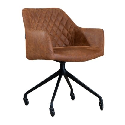 Vergaderstoel Trendline Buck (verrijdbaar), kleur naar keuze (eco-leer), zwart frame, nieuw - Afbeelding 2