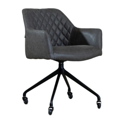 Vergaderstoel Trendline Buck (verrijdbaar), kleur naar keuze (eco-leer), zwart frame, nieuw - Afbeelding 3