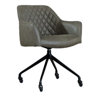 Vergaderstoel Trendline Buck (verrijdbaar), kleur naar keuze (eco-leer), zwart frame, nieuw