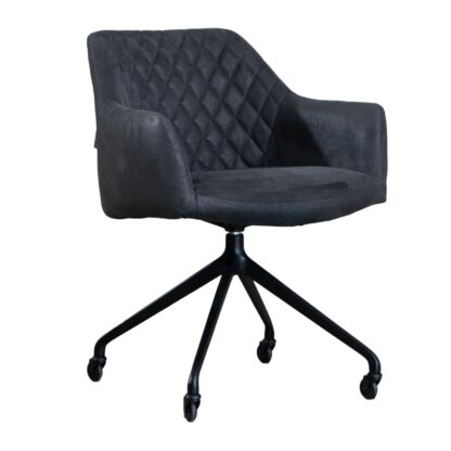 Vergaderstoel Trendline Buck (verrijdbaar), kleur naar keuze (eco-leer), zwart frame, nieuw - Afbeelding 4
