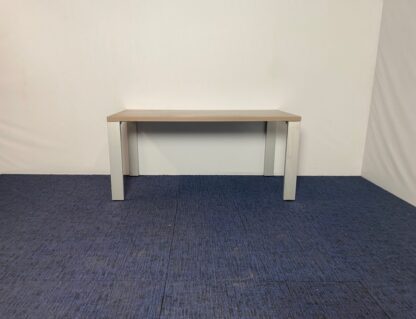Vergadertafel Unifor, bruin eiken blad, grijs onderstel, 160 x 80 cm. - Afbeelding 2