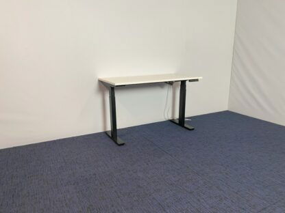 Zit/sta bureau (elektrisch), wit blad, zwart onderstel, 120 x 60 cm. - Afbeelding 4