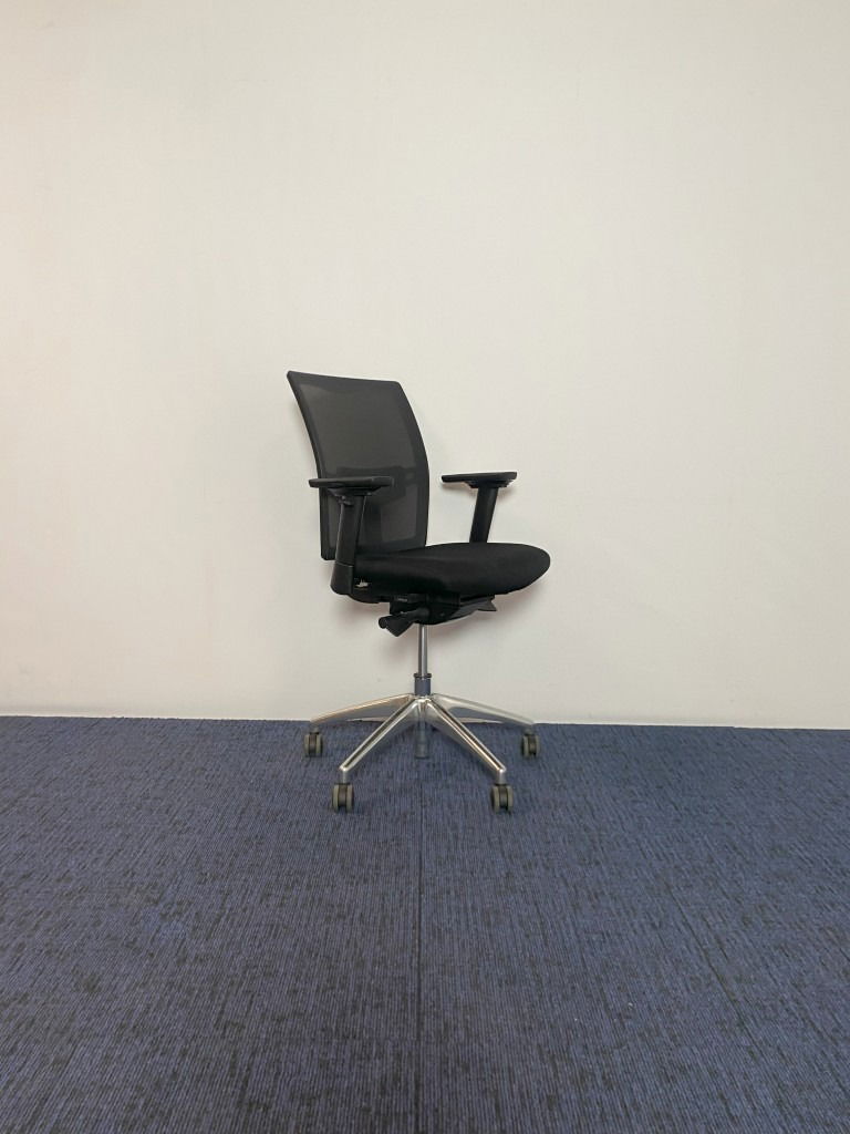 Bureaustoel CS Weave, zwart, chroom voetkruis