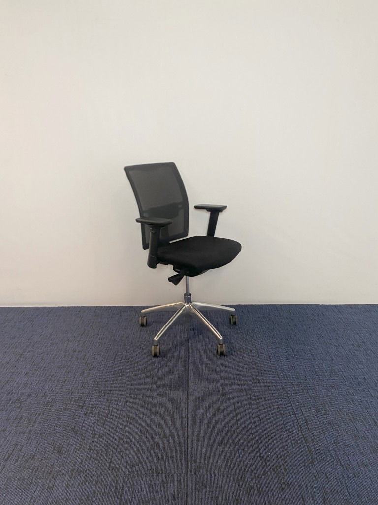 Bureaustoel CS Weave, zwart, chroom voetkruis - Afbeelding 2