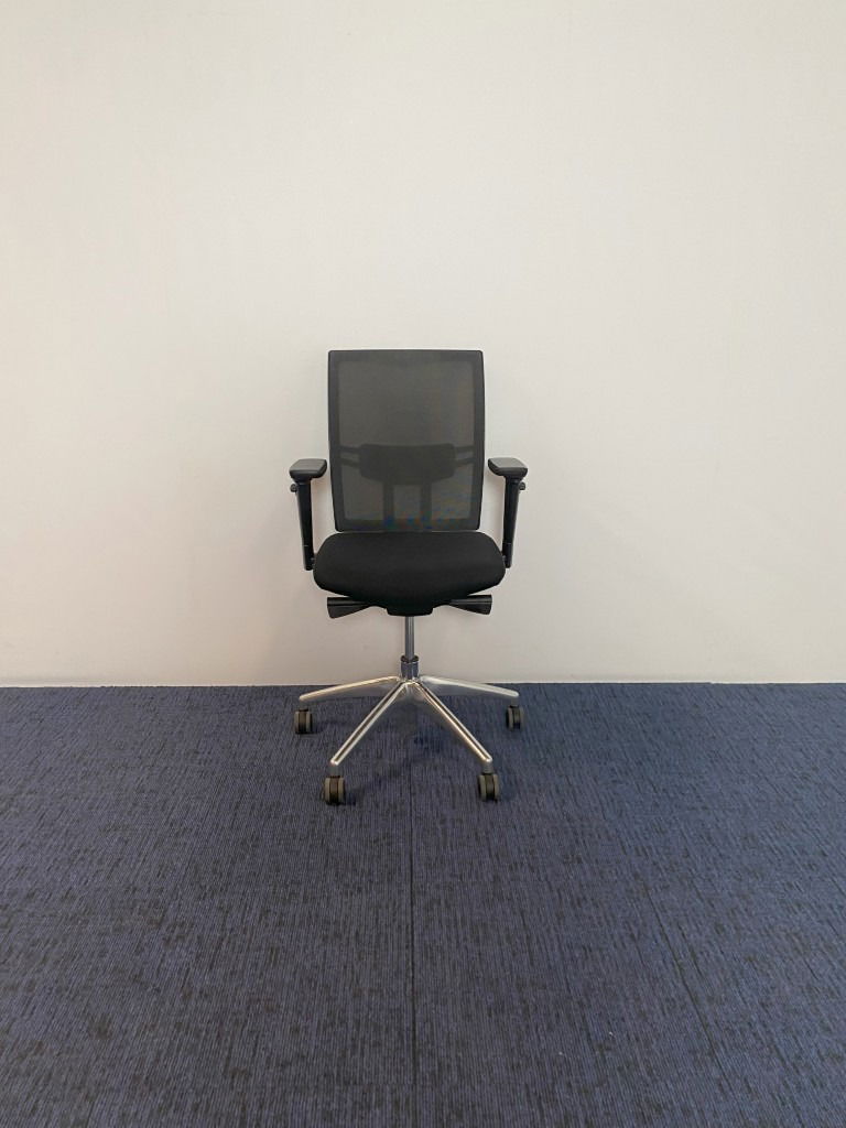 Bureaustoel CS Weave, zwart, chroom voetkruis - Afbeelding 3