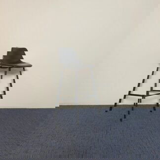 Barkruk Dutchbone Franky, zwart leder, zwart frame