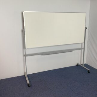 Verrijdbaar whiteboard, grijs/wit, 200 x 100 cm. (hoogte 197 cm.)