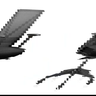 Bureaustoel Mesh 640, zwarte stof, zwart voetkruis