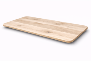 Eiken tafelblad Rondhoek - Rechte randen