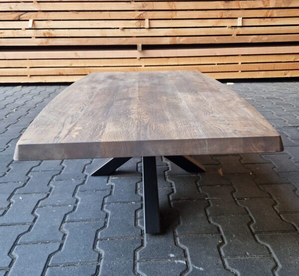 ACTIETAFEL - Salontafel - Half ovaal 120x80cm - Facetrand inverted - Matrixpoot - Kleur Charcoal - Afbeelding 2