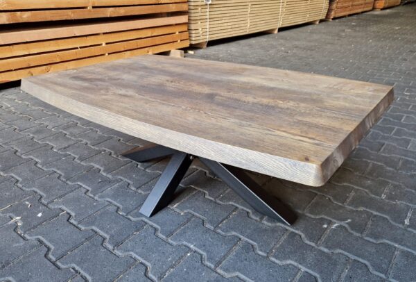 ACTIETAFEL - Salontafel - Half ovaal 120x80cm - Facetrand inverted - Matrixpoot - Kleur Charcoal