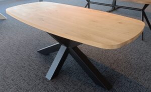 ACTIE EETTAFEL - Deens ovaal 180x90cm - Rechte rand - Onbehandeld