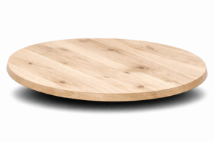 Eiken tafelblad rond 40mm - Inverted facetrand