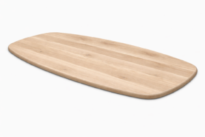 Eiken tafelblad Deens ovaal - Oud - Bolle randen