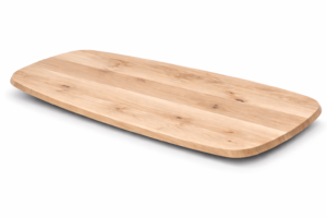 Eiken tafelblad Deens ovaal - Oud - Inverted facetrand