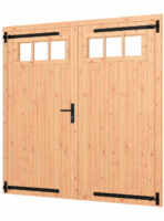 Douglas opgeklampte deur dubbel met bovenraam - 195x176cm (kozijn 202x190cm)